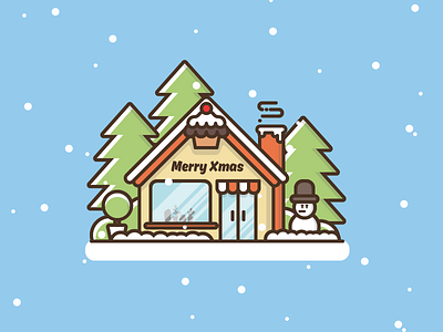 Christmas Card holiday card illstraction merry christmas xmas