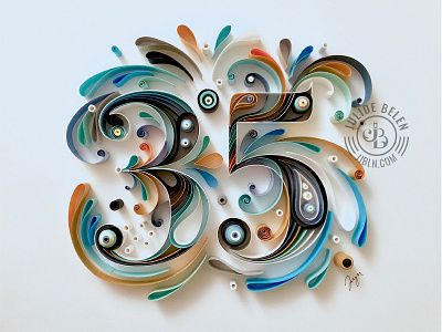 JJBLN | 35 35 anniversary paper art paper typography quilled paper art typography