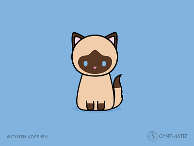 Siamese Cat blue cat cute flat illustration siamese vector