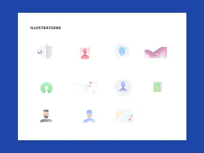 UI Kit Illustrations illustrations minimal person recruiter recruitment shield stairs ui kit uikit
