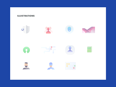 UI Kit Illustrations illustrations minimal person recruiter recruitment shield stairs ui kit uikit