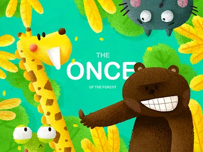 ONCE bear cat children color colorful cute forest frog giraffe illustration