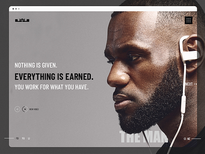 Lebron basketball design interface lebron minimal nba player sport sportman ui ux web design
