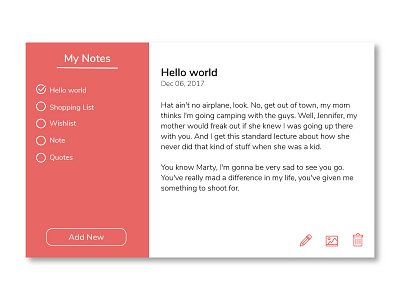 Daily UI #065 | Notes Widget app challenge dailyui list notes notes widget ui user experience user interface ux webdesign widget