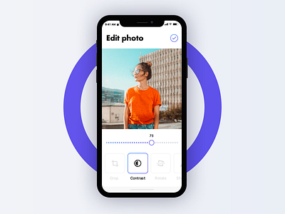 Photo Editing App, Day 6 11 app challenge design edit ios iphone minimal photo ui ux x