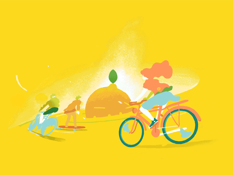 7up lemonlemon loop adventure animation bike friends fun gif illustration loop skate sports