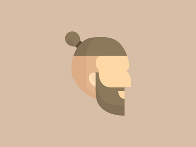 Man Bun flat hipter illustration man bun portrait vector