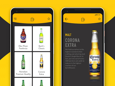 Beer Guide App app beer opensource pixel swipe yellow