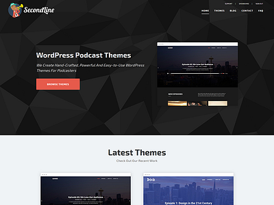 Redesign of SecondLineThemes.com audio edd podcast podcasting theme themes wordpress