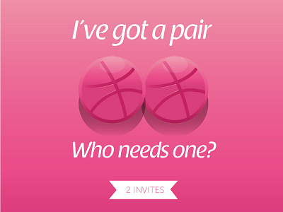 2 Dribbble Invites ball dribbble graphic design illustration invite invites