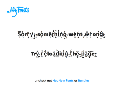 MyFonts error page crash text error font jokes glitch glitch text unicode zalgo