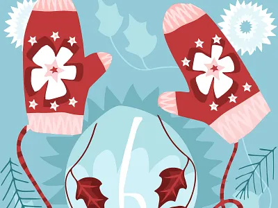 illustrated advent calendar day 6 advent calendar christmas december gloves holidays illustration mittens snow winter xmas