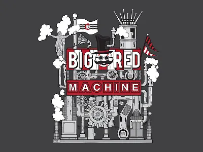Big Red Machine baseball cincinnati illustration machine mlb ohio reds vector