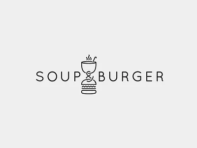 SOUP N BURGER LOGO burger fast food logo logo design nyc soup