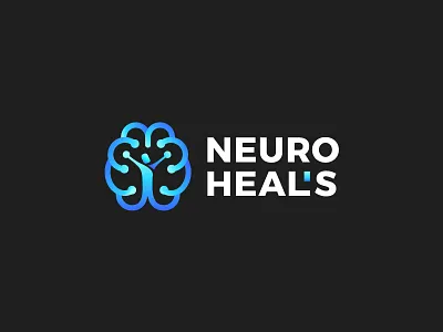 Brain mark brain branding for sale gradient heal healing logo logotype mark neurology symbol