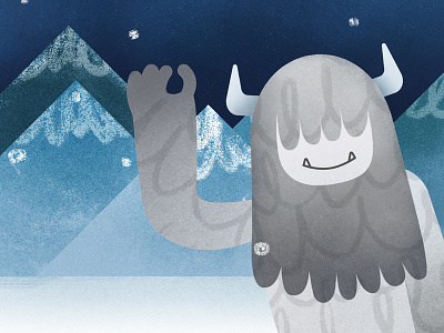 Yeti doodle illustration photoshop yeti