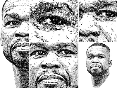 Portrait unique style artwork - 50cent 50 cent 50cent barmalisirtb music musician portrait portrait art rapper