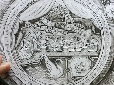 Sketches castle lettering mark