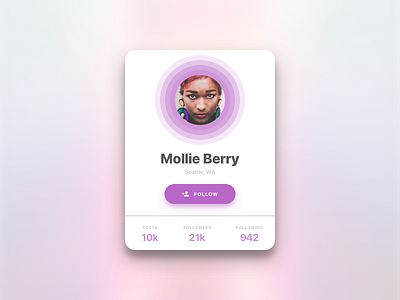 Daily UI challenge #06 — User Icon card daily ui profile social ui user