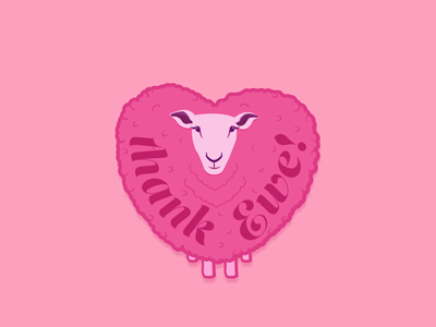 Thank Ewe! cute ewe fluffy give thanks love pink thankful thanks vegan vegetarian