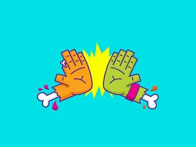 Givin' hi-fives blood bones giving hi five high five illustration illustrator vector
