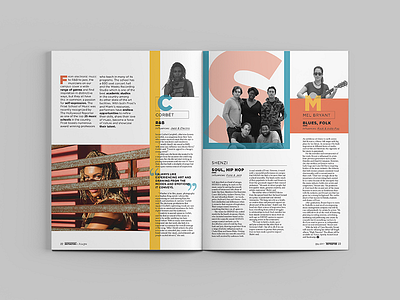 Musicians of UM Spread editorial editorial design layout magazine magazine design typography