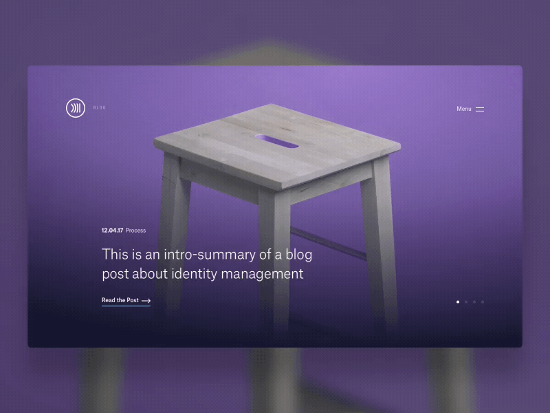 Blog Post Transition Idea animation atlas blog focus lab hero purple ui ux