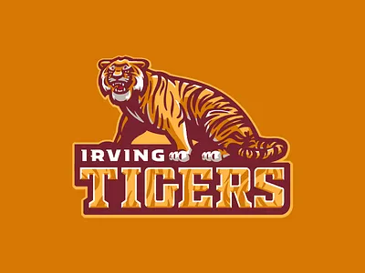 Irving Tigers cat mascot middle school sports stripes tiger tigers