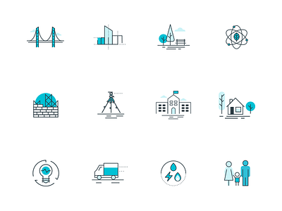 Icons architecture design digital graphic iconography icons illustrator modern vector web design