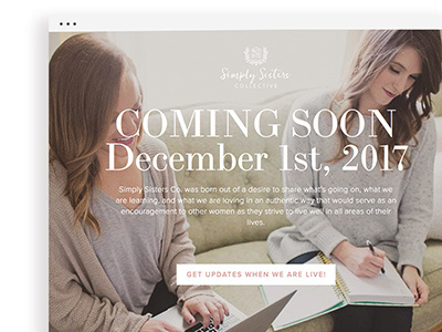 Simply Sisters Splash Page blog blogging branding design girly splash page web