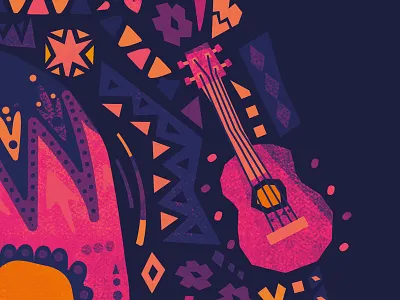 Day of the Dead Pattern guitar pattern textured vector