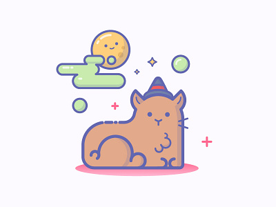 Mischievous Moon cat cute draw halloween illustration kawaii kit mischievous moon spooky