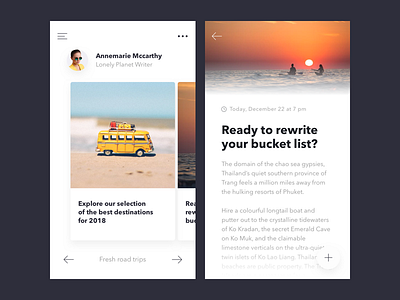 UI Shots for Destination Discovery App app discovery ios screens travel ui user interface