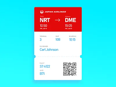 Daily UI #024 boarding pass dailyui flight pass ticket ui