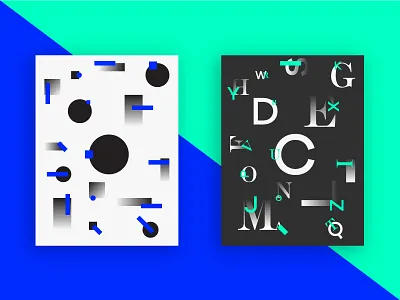 Posters blue contrast green lines posters scale shapes system