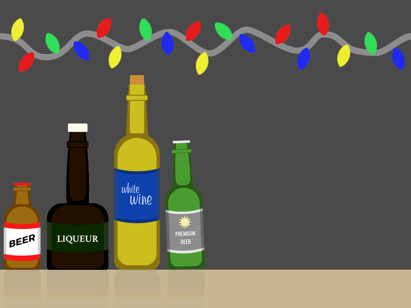 Christmas Spirits alcohol animation christmas design gif holiday liquor mograph motion design motion graphics