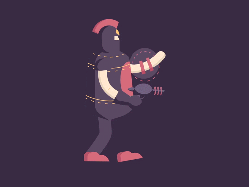 Knight after effects animated caballero character knight rubber hose walking walking cycle