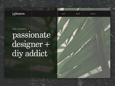 portfolio site homepage black and white branding digital greenery homepage minimal serif typography website