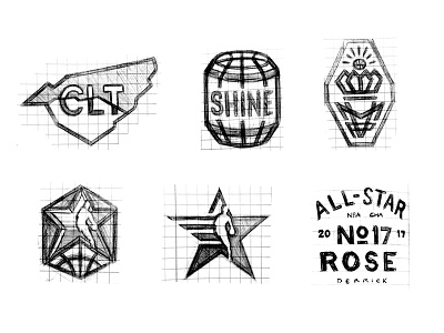 NBA AS17 Charlotte all star basketball charlotte logo nba process sketch sports