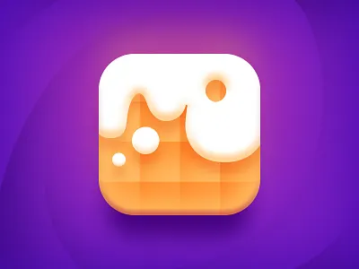 Waffle iOS Icon app branding colorful icon ios logo mark orange recipes sweets tasty waffle
