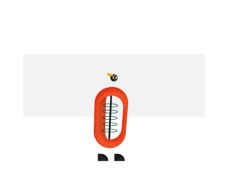 Mr. Spring animation delay gif illustration jump loop minimalistic offset red spring
