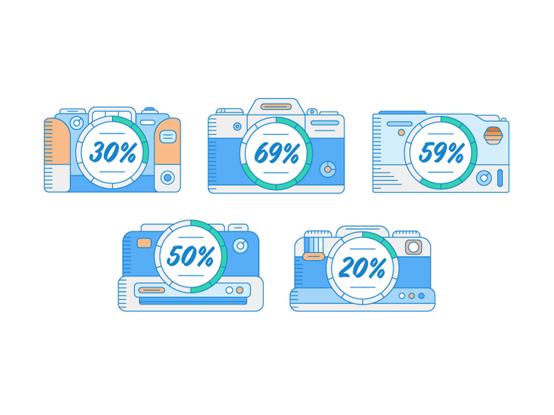 Cameras for Fundera camera digital film camera fundera illustration line art slr