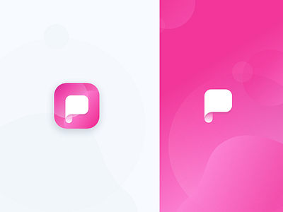 Pink Page Dating App abstract app design flat icon ios logo p pink ui ux web