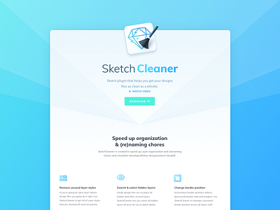 SketchCleaner - Website clean cleaner header one page one pager plugin product sketch sketchcleaner sketchplugin webpage website