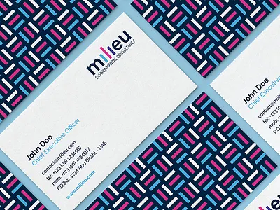 Milieu Business Card branding business card consultancy creative icon identity letters logo nice simple wordmark