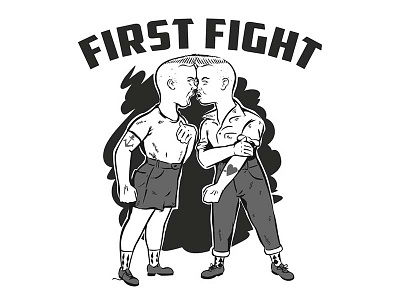 First Fight firstfight illustration psychobilly rockabilly rocknroll vektorgraphic wildchildgraphic