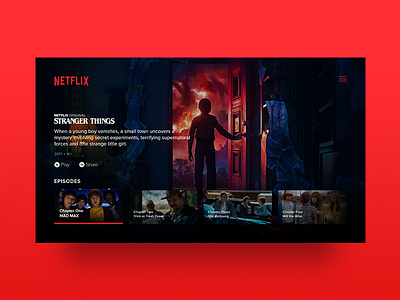 Daily UI #025 appdesign console dailyui design netflix smarttv strangerthings tv tvapp ui xbox