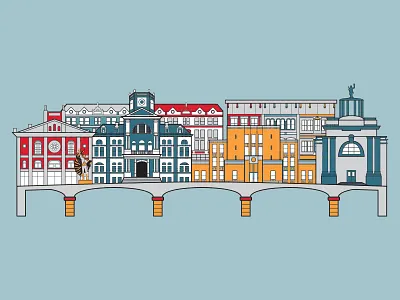 City of Hamilton buildings city hamilton illustration ohio skyline vector