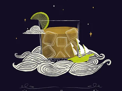 Cocktail drink illustration recipe