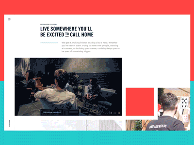 TheCollective - proposal no 3 coliving coworking london parallax principle prototype ui uk web